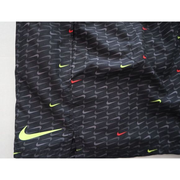 Nike NESSC485-001 Men's Sz 2XL Black Swoosh All-Over Print 5" Swim Shorts - Picture 3 of 10